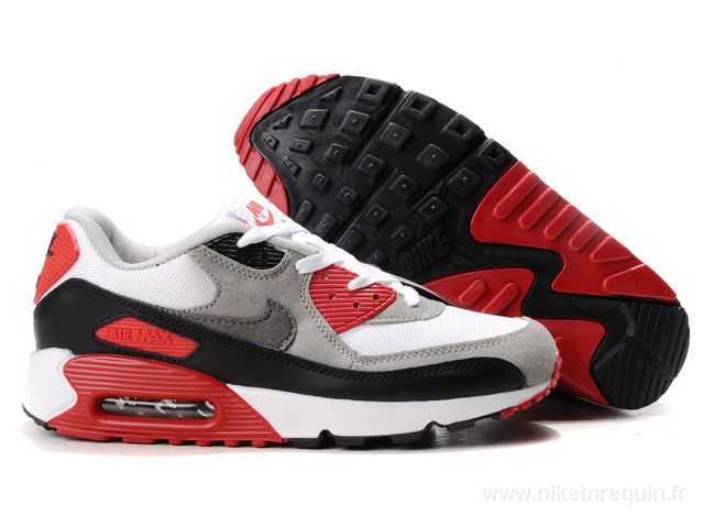 Nike Air Max 90 Noir Rouge Et Des Chaussures Blanches